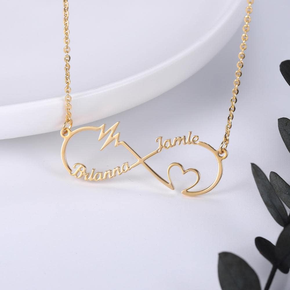 LOYJOY Personalized Custom Couple Name Necklace Gold Choker