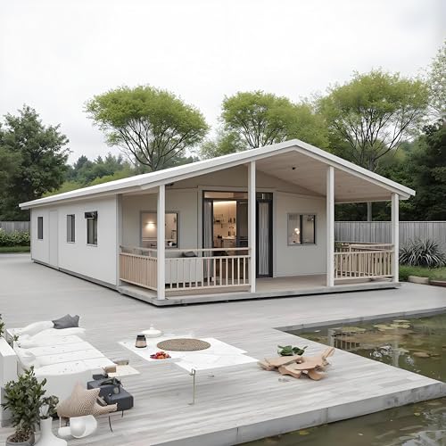 Modern Foldable Prefab Tiny House, 20ft Expandable Portable Modular Container