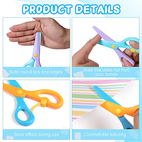 6Pcs Preschool Training Scissors,Children Safety Scissors Toddler Training Plastic Safety Kids Learning Scissors Art Craft Scissors (6 pcs) image 1
