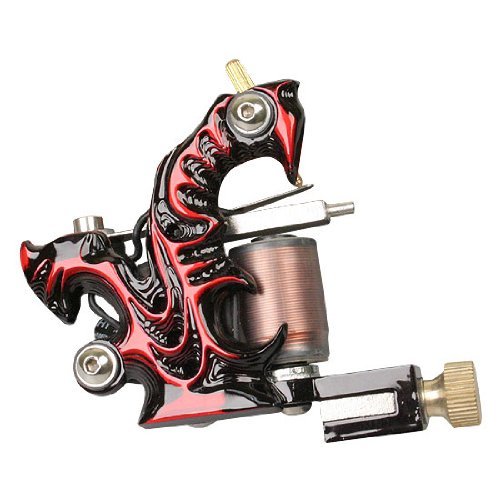 Artistry Fire Red Cast Iron Liner Tattoo Machine Coffin Cool