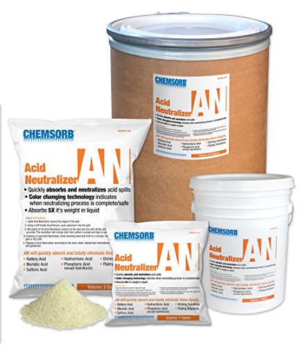Image of an - Acid Neutralizing Absorbent, 5 Gal. Bag, SP60AN-L5B, Fast-Acting Acid Neutralizer Absorbent Spill Response, Safe Color Changing Technology, Silica Free Neutralizer, Laboratories, Yellow