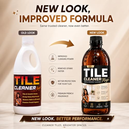 Image of Chemwit Tile Cleaner Liquid Strong- Heavy Duty - Australian Technology for Bathroom & Kitchen Floor & Wall Tiles - Stain Remover from Tiles - Grouts - Ceramics - Cement Remover