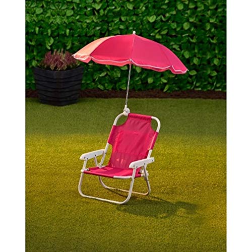 Scotrade G19 Children's Garden Chair & Parasol Kids Furniture Durable Design For Outdoor - Pink