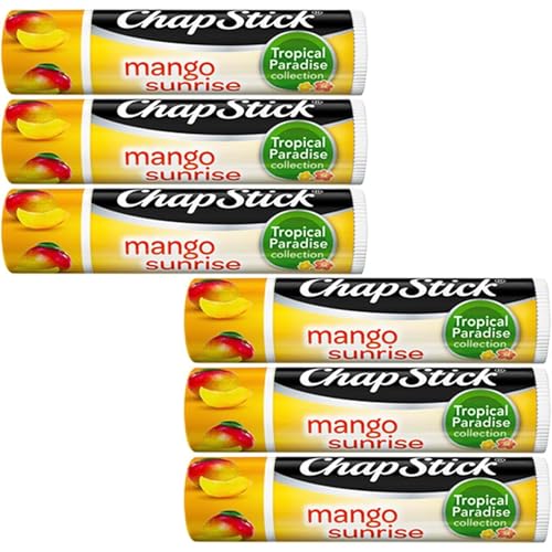 Chapstick Lip Balm Mango Sunrise 6-Pack Sweet Fruity & Tropical Moisturizer for Dry Lips 0.15 Oz