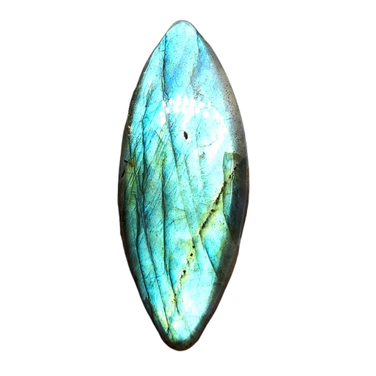Labradorite véritable taillée en marquise, gemme de collection pure - 6