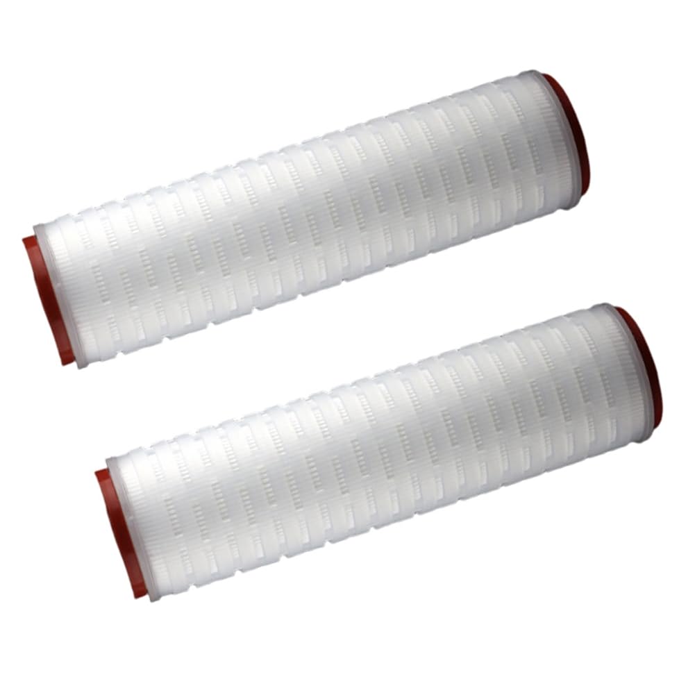 2 Cartucce Filtranti A Membrana Plissettate per Purificatore d'Acqua da 10" A Doppia estremità Aperta in Microfibra di Polipropilene