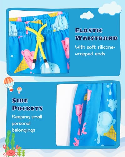 Image of SURF CUZ Boys Swim Trunks with Boxer Brief Liner Toddler Boy Stretch Swimsuit Shorts Quick Dry Swimming Trunks Bathing Suit