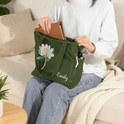 Bolso Tote de Pana Personalizado para Mujer con Cierre miniatura 7