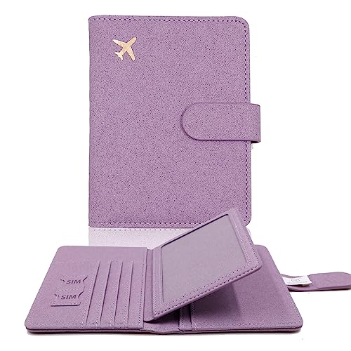 Image of Melsbrinna Rfid Passport Holder for Travel women /Men, Cute Passport Wallet Rfid Blocking Card Slots, Rfid Passport Cover /CaseTravel Wallet, Passport Book Holder (1, Purple1)
