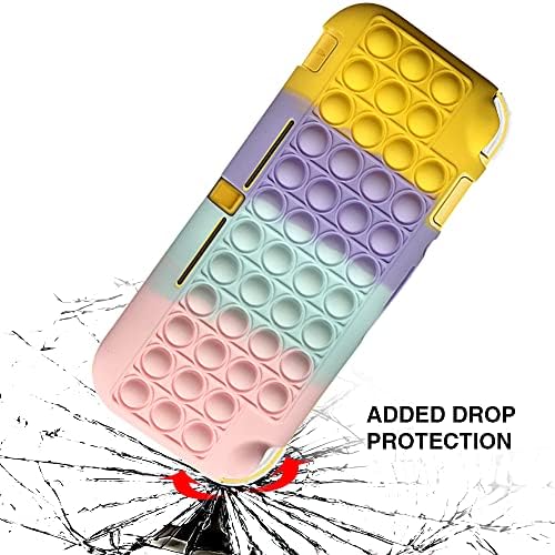 SDTEK Case Compatible with Nintendo Switch Lite, Bubble Fidget Pop Soft Silicone Phone Cover (Yellow/Purple/Pink)