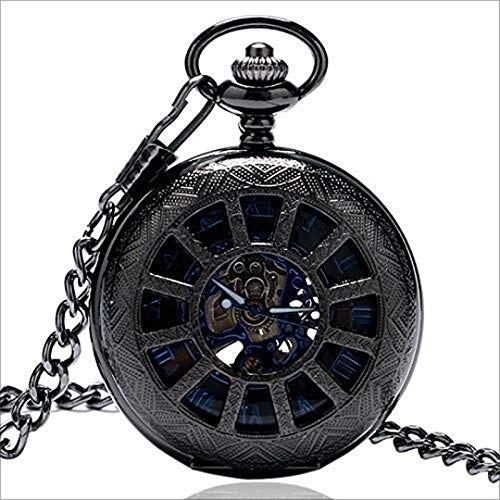 Preisvergleich Produktbild FAN-FASHION Taschenuhr, Hohl Wagenrad Abdeckung Handaufzug Mechanische Taschenuhr, Männer Frauen sehen