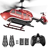 DEERC elicottero telecomando, RC militare di salvataggio con luci LED, 2 batterie ricaricabili, mantenimento dell