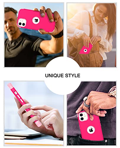 Bentoben Iphone 12 Case, Phone Case Iphone 12 Pro, Heavy Duty 2 In 1 Full Body Rugged Shockproof Protection Hybrid Hard Pc Bumper Drop Protective Girls Women Boy Cover, Hot Pink/Pink Design #TOP6