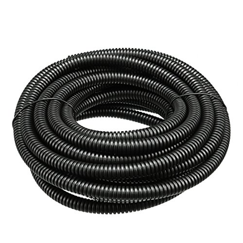 sourcing map Tubo corrugado Conducto PP Tubo de polietileno Tubo flexible Manguera Negro 7 mm de diámetro interior 10 mm de diámetro exterior. 5.6M de largo