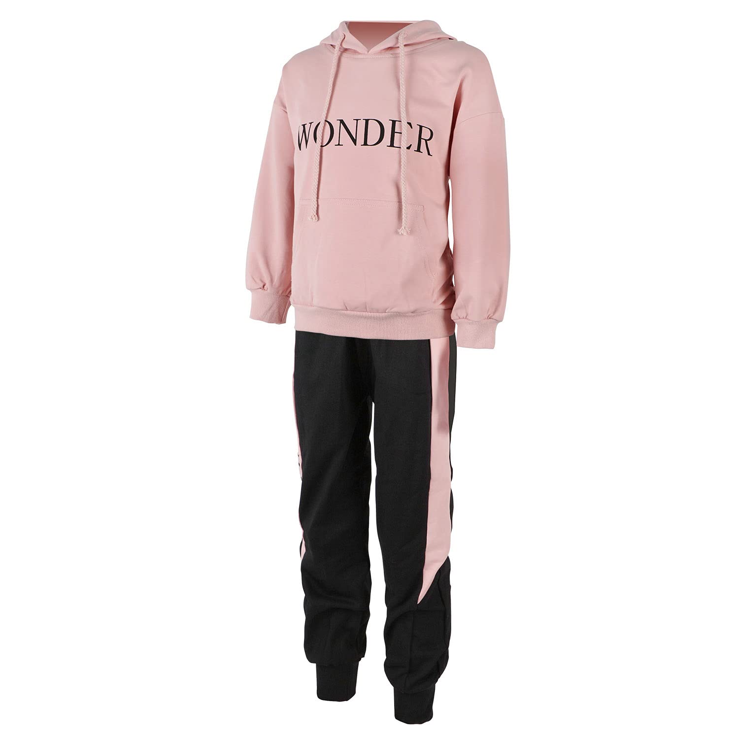 Chándal infantil para niña, chándal de 2 piezas, conjunto de ropa para el tiempo libre (sudadera + pantalones de sudadera) primavera y otoño, Rosa., 134 cm-140 cm