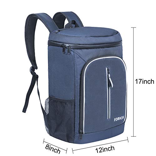 Image of FORICH Soft Insulated Waterproof Backpack Cooler Bag Leak Proof Portable Cooler for Work Lunch Travel Beach Camping Hiking Picnic Fishing Beer - Blue