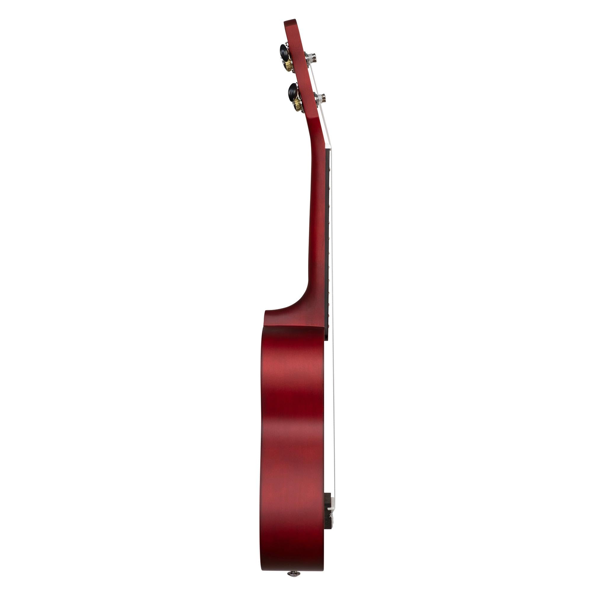 CASCHA Soprano Ukulele Rouge, petite guitare Hawaii pour enfants et adultes avec sac, 3 plectres et cordes Ukulele Aquila