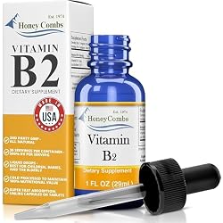 HoneyCombs Liquid Vitamin B2 Drops, Riboflavin B2 Supplement, 1 Fl Oz | Headache Support, Energy Metabolism & Nervous System Support, High Potency, Alcohol Free, Vegan, Fast Absorbing