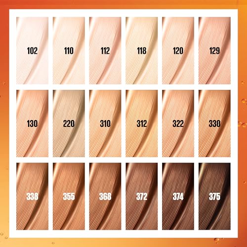 Image of Maybelline Super Stay Up to 24HR Skin Tint, Radiant Light-to-Medium Coverage Foundation, Makeup Infused With Vitamin C, 330, 1 Count