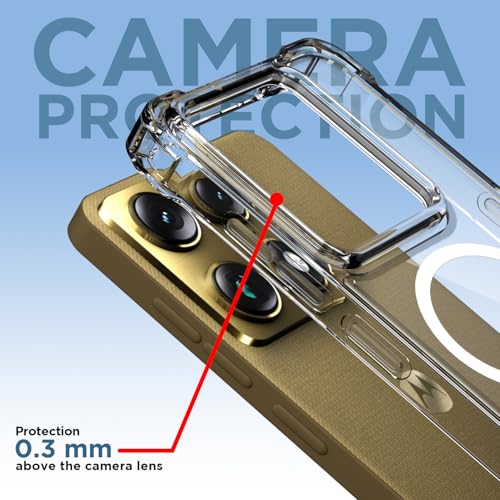 Image of Pikkme Back Cover for Motorola Moto Signature 5G Mag-Safe Shockproof PC + TPU Protective Case Magnetic Support Bumper Case (Transparent Mag-Safe)