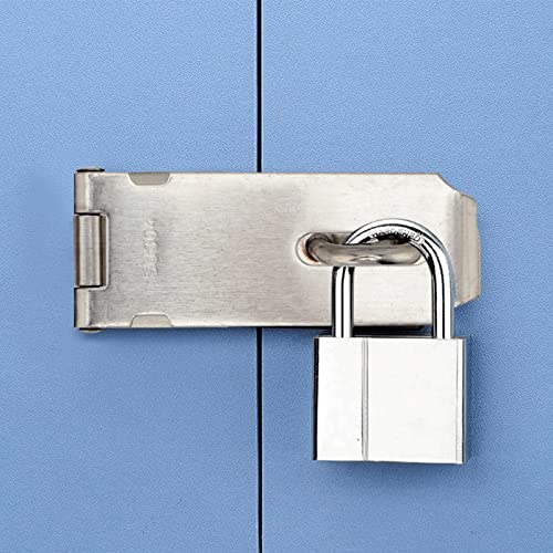 Image of 10 PCS Padlock Hasp Latch, Stainless Steel Padlock Hasp, Heavy Duty Security Hasp with Mounting Screws, Door Locks Hasp Latch for Doors and Cabinets