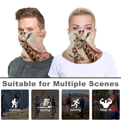 Giraffe Mama And Little Neck Gaiter Unisex Ski Mask Gator Face Cover Scarf Balaclavas Bandana4