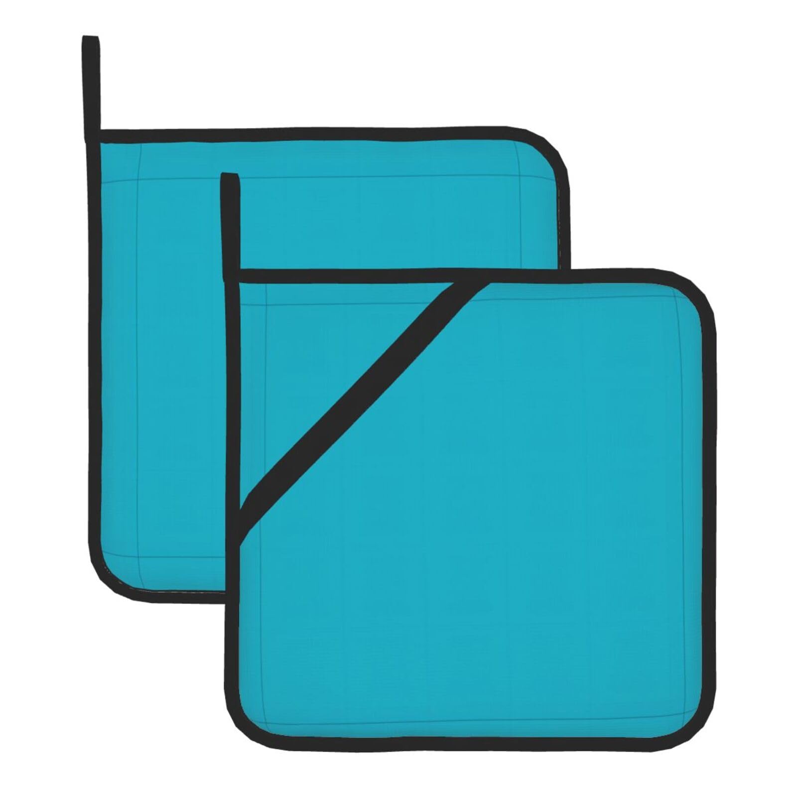 WHJSHOP Dianzi Blue Prints Square Hot Pads for Kitchen - Waterproof Pot Covers with Hanging Loops - Thick Heat Resistant Trivets for Serving & BBQ, 2-Piece Set