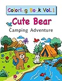 cute bear camping adventure coloring book: cartoon camping adventure for kids