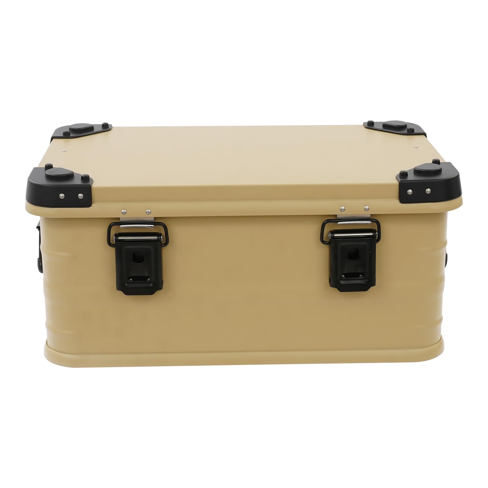 OUKANING 30L Alu Aufbewahrungsbox wasserdicht, Metallbox für Camping und Werkzeug, aluminium transport kiste mit Gummidichtung, stapelbare Outdoor-Lagerbox für Zuhause, Auto, Baustelle (Khaki)