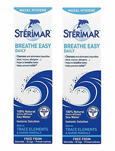 Stérimar STERIMAR Breathe Easy Daily - Spray nasal à base d'eau de mer 100% naturelle pour la fièvre - 100 ml - PACK DE 2