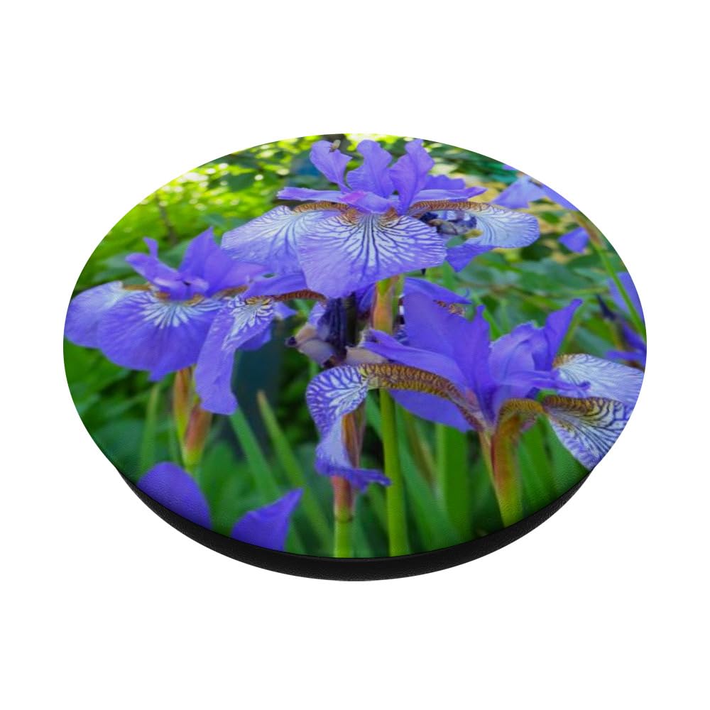 Purple Iris Flowers PopSocket - Soft Pastel Watercolor Phone Grip & Stand