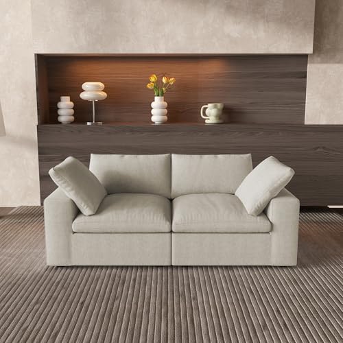 WJShome Cloud Modular Sectional Sofa with Thick Cushion, Down Filled Lovesofa,Wide 2-Seater...