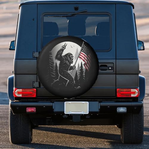 Image of American Flag Camping Spare Tire Cover Wheel Protectors Waterproof UV Resistant Wheel Covers Universal Fit for SUV Truck Rv Trailer Camper Travel Accessories 16 inch