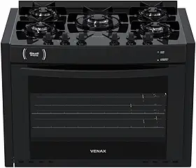 Fogao A Gas De Embutir Gaudi Prisma Vitreo Bl 5q Preto Gas Glp