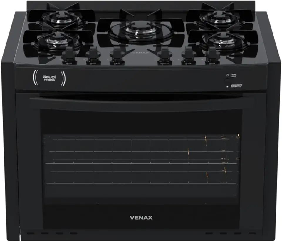 Fogao A Gas De Embutir Gaudi Prisma Vitreo Bl 5q Preto Gas Glp