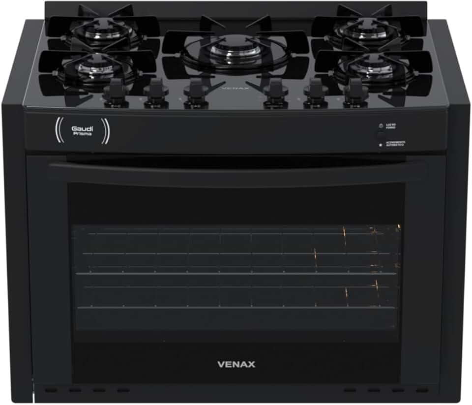 Fogao A Gas De Embutir Gaudi Prisma Vitreo Bl 5q Preto Gas Glp