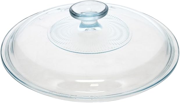 Corning Ware / Pyrex Clear Round Glass Lid ( Ribbed ) ( 7 1/4 Dia ) ( G-5-C A )