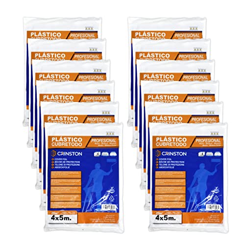 CRINSTON Plastic Protective Cover 4 x 5 m – 20 m² (PACK 12 UNITS)