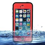 Redpepper iPhone 5c Case Cover Waterproof Dirtproof Snowproof Shockproof Skin Hard Phone Shell with Rugged Protection for Apple iPhone 5c (Black / Red)