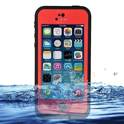 BlastCase iPhone 5c Case Cover Waterproof Dirtproof Snowproof Shockproof Skin Hard Phone Shell with Rugged Protection for Apple iPhone 5c (Black/Red)