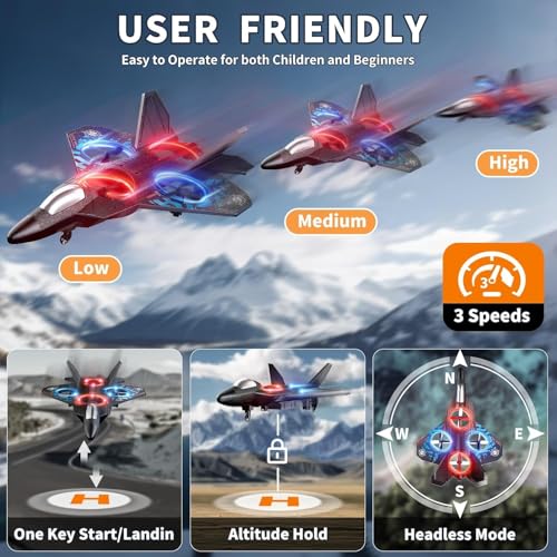Image of RC Remote Control Airplane for Flying, Indoor Outdoor Toy Airplane, Jet Toys, Stunt Roll Airplane Toy for Rechargeable Batteries, Gift Toy for Kids