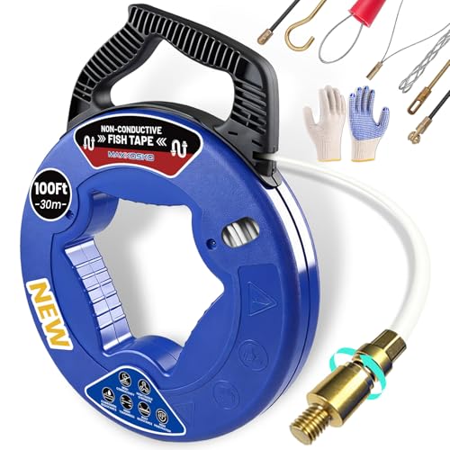 Extractor de cinta de pescado MAXKOSKO de 100 pies con 7 adaptadores para cableado eléctrico 2