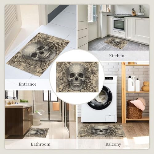 Paillasson de qualité plante crâne rétro affiche médiévale pour déco originale - 8