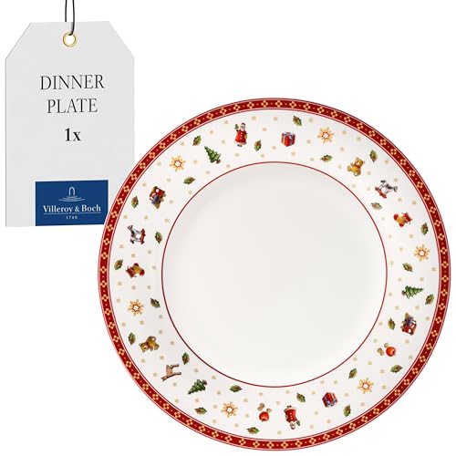 Villeroy & Boch – Toy's Delight Specials Dinner Plate, Christmas Tableware Made of Premium Porcelain, Playful Christmas Motif, Ideal for Combining and Gifting, Made in Germany, Dishwasher Safe