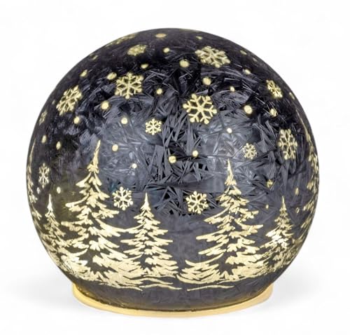 formano LED Deko-Kugel Frosty Schwarz 12 cm Glaskugel Timer 6h / 18h...