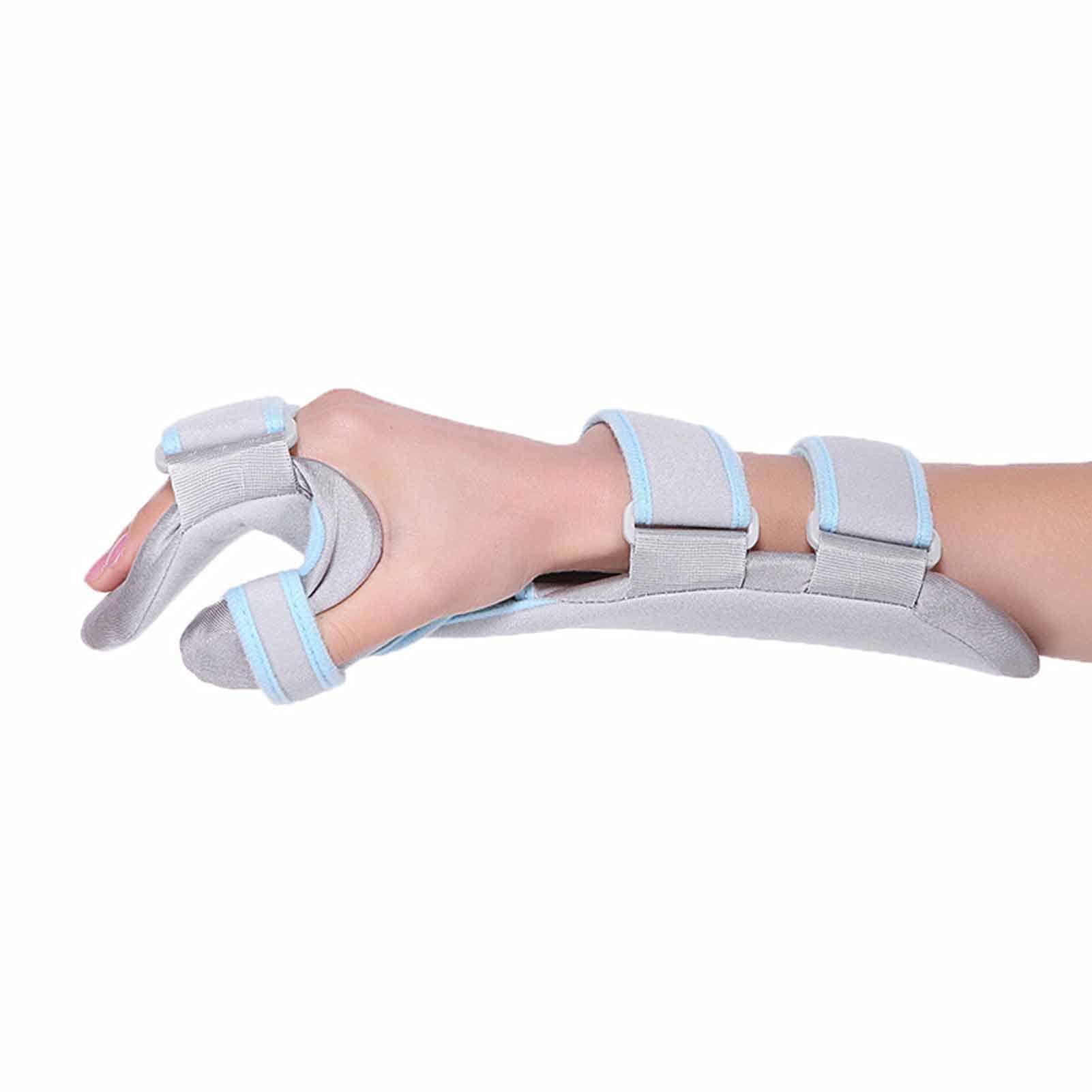 Cushion Finger Orthotics Fingerboard Finger Brace Stroke Left Hand Splint Support Left Hand Wrist Training Orthosis Device Grey-Left