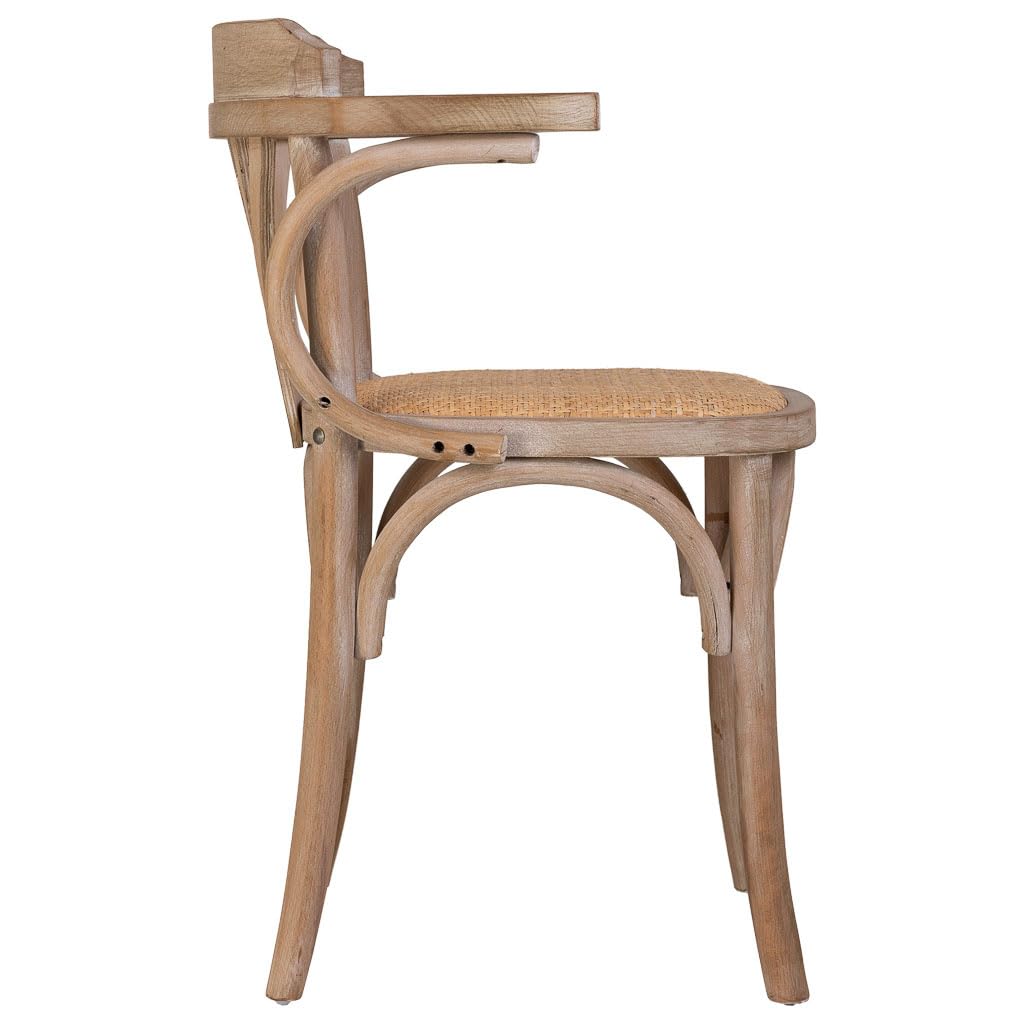 WANDERLUST DECO Silla de Madera y asiento de ratán 40x40x80h cm