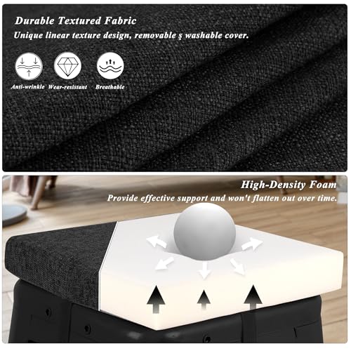 Cojines para taburete cómodos que no se escurren con fundas negras 30x30 4