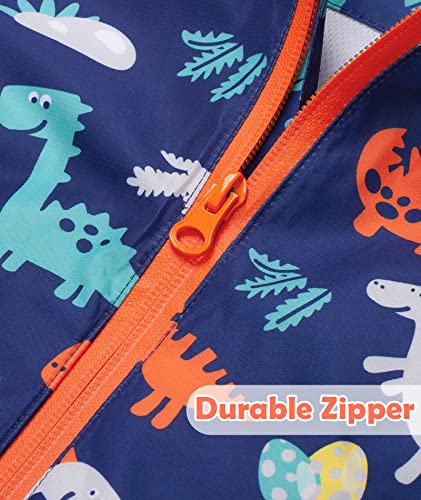 Image of SWISSWELL Toddler Boys Girls Rain Jacket Waterproof Outwear Breathable Rain Coat for Toddler with Detachable Hood 2-7 Years