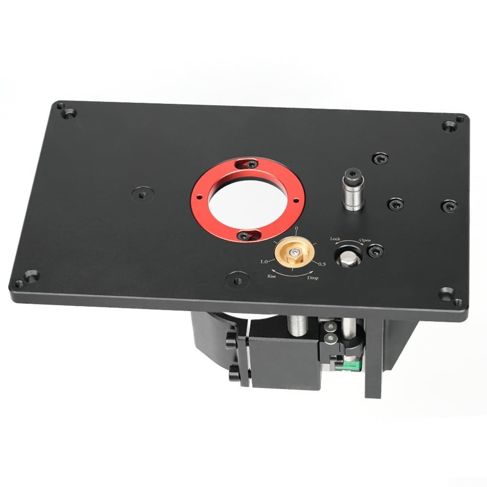 Invertierter Oberfräsentisch aus Aluminiumlegierung Oberfräsenhebetisch Router Tisch Lift Kit Trimmmaschine Inverted Lifting Table Router Lift für Holzbearbeitung für kleine Trimmmaschinen